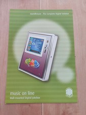 Sound Leisure "Music On Line" Digital Wallbox Jukebox Sales Brochure / Flyer