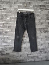 Jack Wills Slim Fit Jeans 32S Short Leg Washed Black Dark Distressed Denim