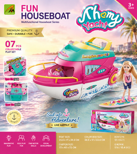 Barbie pink speed boat - pink,
