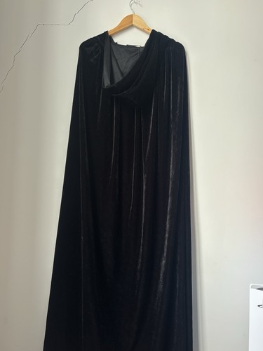 Bigxian black velvet hooded - black,