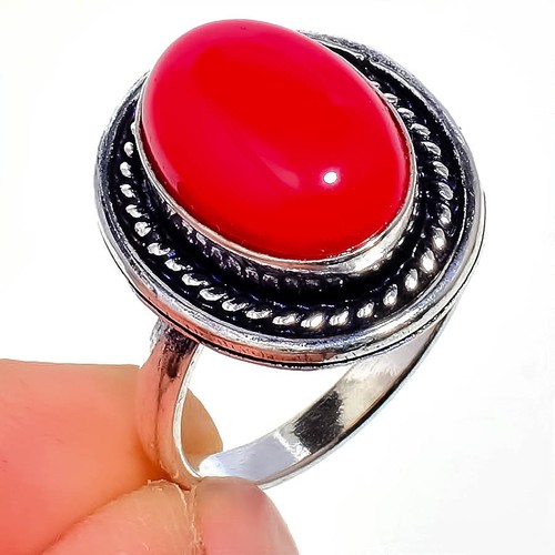 Red coral gemstone - red,