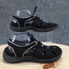 Clarks Springers Sandals Womens 8.5 M Fisherman Black Leather Comfort Low Top