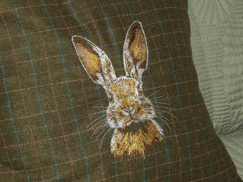 Embroidered wild hare - wild, head