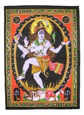 Indian Hindu God Dancing Shiva Natraj Sequinned Wall Hanging * 55 x 78 cm