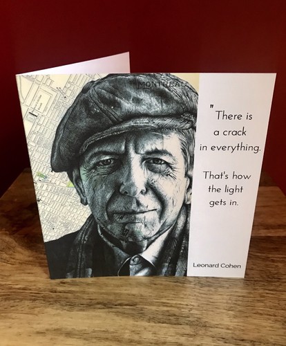 Leonard cohen card printed - cohen, card.