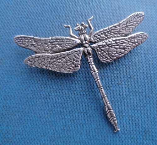 Silver dragonfly brooch - dragonfly,