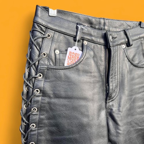 Vintage black leather - vintage, trousers