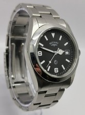 Vtg 1990s Rotary Explorer Dial Stainless Steel Bracelet Quartz Gents 36mm Watch