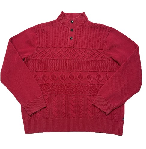 Chaps red brown button chunky - red,
