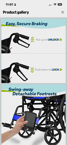 Manual wheelchair with brakes - manual,