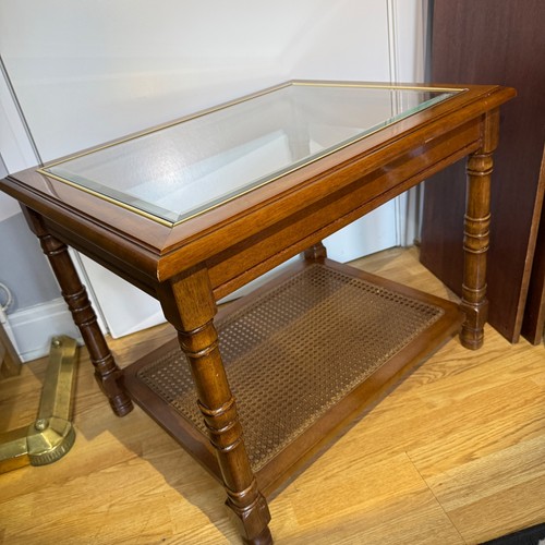 Vintage wood rattan side - wood,