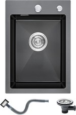 KINKIBOS 304 Stainless Steel Sink 35 x 50 cm, Small Kitchen Sink, Topmount Kitc