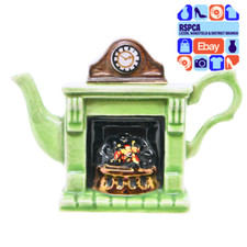 Paul Cardew Designs Rare Vintage Green Fireplace Miniature Teapot 5cm