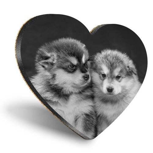 Heart mdf coasters - mdf, bw