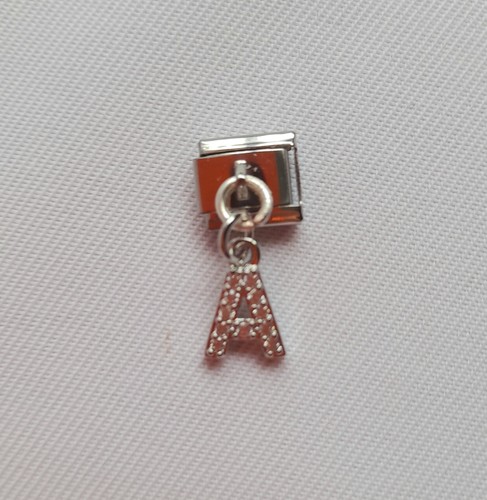 Silver tone dangle letter - silver,