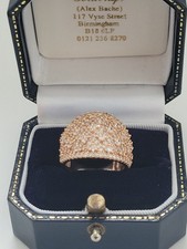 925 Silver Rose Gold Plated CZ Micro Pave Ring