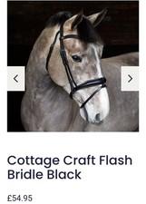 New ** Black Leather Cob Size Cottage Craft Flash Bridle RRP £55