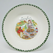 Vintage Italian "CMS" Spaghetti Pasta Serving Bowl, Hand Painted, Made in Italy
