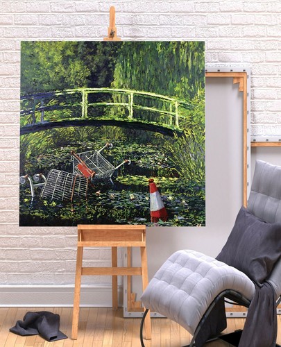 Banksy water lillies - lillies, square
