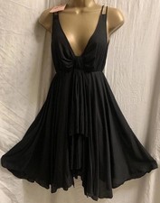 Black Sugarhill Boutique Asymmetrical Fit & Flare Small Hanky Mini Dress BNWTS