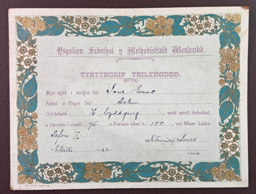 1922 welsh wesleyan - welsh,