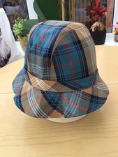 The Scotch House 100% Cotton Blue/Beige Tartan Bucket Hat Size M
