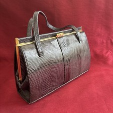 1950s Blue Lizard Skin Handbag