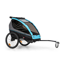 Bicycle Trailer Bike Children Kids Jogger Buggy Stroller 2-Seater 40kg 26 " Blue