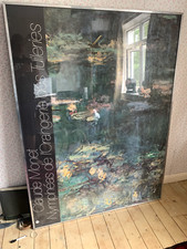 claude monet exhibtion posters very large still in frame 115cms wide 155cms high