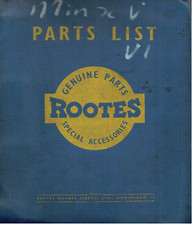 HILLMAN MINX SERIES V & VI SALOON 1963-67 ORIGINAL FACTORY PARTS CATALOGUE