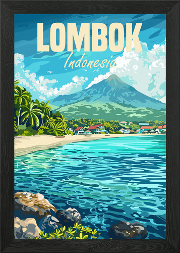 Lombok island indonesia framed - island,