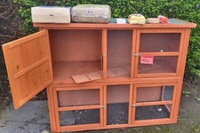 Complete Setup Grasmere Rabbit Small Animal Double Height Hutch 150 x 60 x 120cm