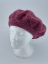 Vintage Kangol Ladies Angora Wool Furgora Mulberry Maroon Coloured Beret Hat