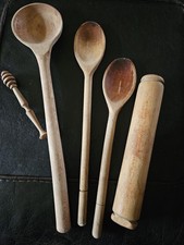 Wooden Spoons, Rolling Pin, honey spoon, Old Rustic Kitchen Display ? T162 S
