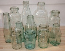 x12 OLD Antique AQUA Glass