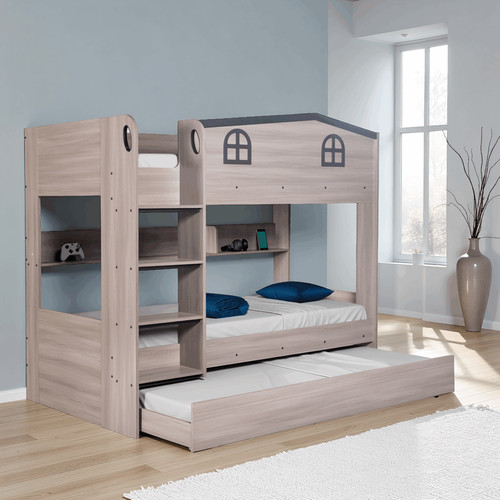 Hector bunk bed ash grey - grey, with
