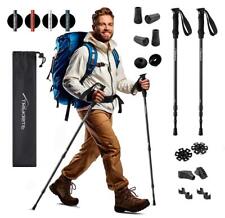 Telescopic Walking Hiking Trekking Poles Sticks 3-Section Antishock Unisex Pair