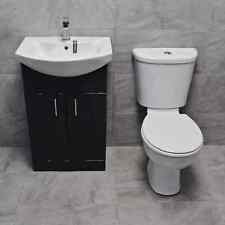 550mm Anthracite Vanity Unit & Griselle Toilet Set Cloakroom En-Suite