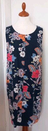 Next navy blue floral linen - blue,