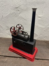 Live Steam Doll Circa. 1920 Twin Flywheel Overtype Stationary Engine Model Toy