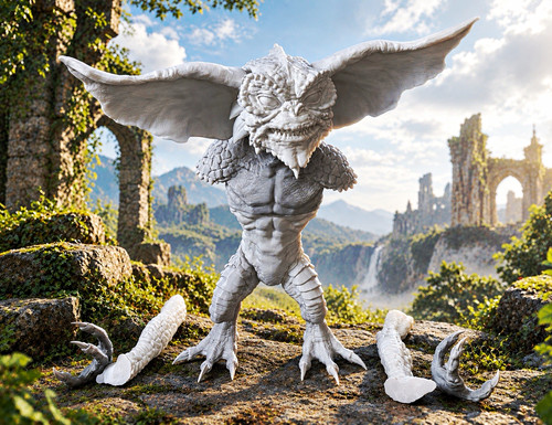 Effect unpainted statue - 3d,