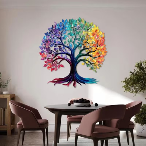 Colourful tree life metal - of,