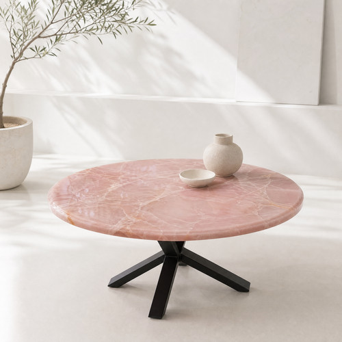 Pink onyx coffee table - coffee, |