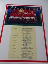 ENGLAND 1966 WORLD CUP FINAL BOBBY MOORE ALF RAMSEY GEOFF HURST SIGNED REPRINT