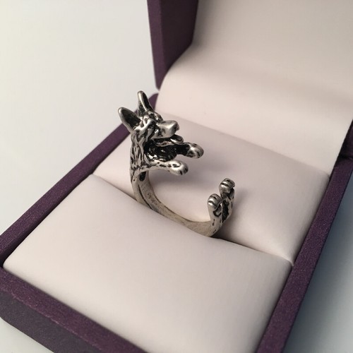 German shepherd ring - german, silver