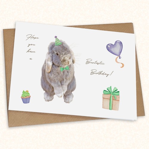 Luxury birthday card for bunny - birthday,