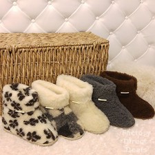 Hard Sole Boots Slippers 100% Pure Sheep Wool Cozy Foot Sheepskin Womens Mens