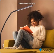 LED Black Floor Lamp Daylight Elektra Flexible Anti-Glare Reading Light