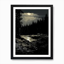 Moonlight In The Forest Art