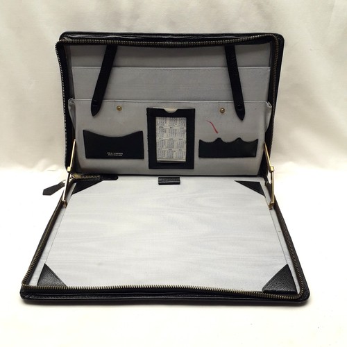 Vintage black leather - , writing